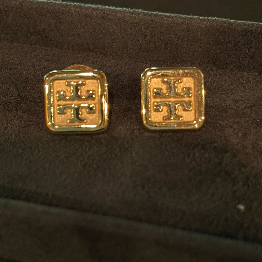 💛Tory Burch logo earrings gold💛